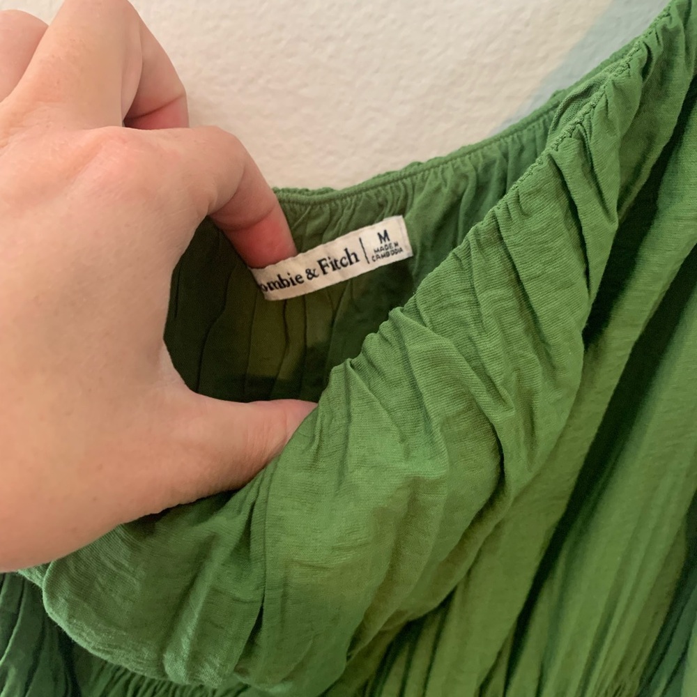 Abercrombie One-Shoulder Green Maxi Dress - Picture 3 of 3